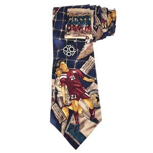 Mark Alexander Tie Necktie Men's Soccer Theme Silk Vintage Retro Classic Sports